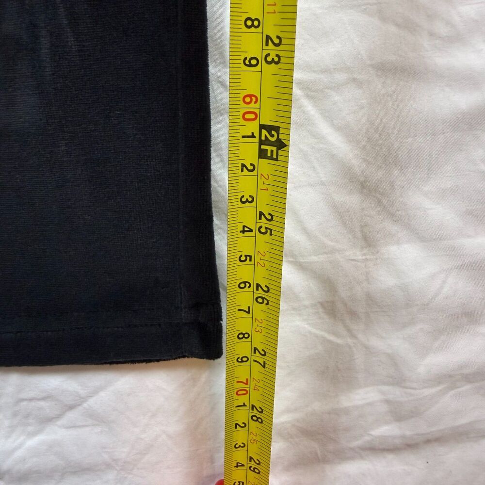 Whisper Me Black Velour Flare Pants Size XL Drawstring Waist - Picture 9 of 9